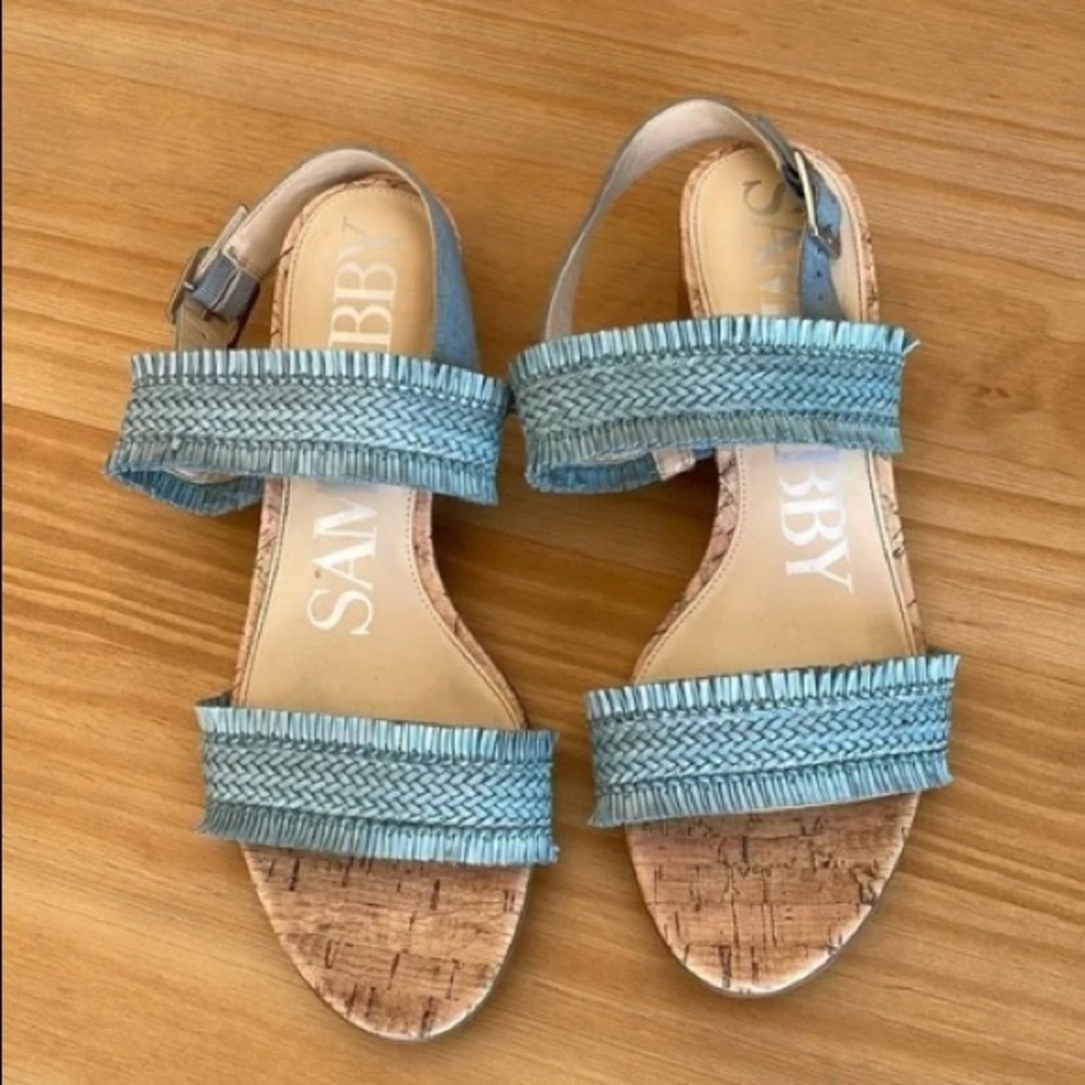 am & Libby Fringe Block Heel Sandal